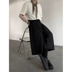 Wide-leg Cropped Casual Trousers