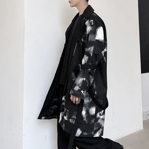 Dark Mid-Length Ink-Dyed Tie Coat