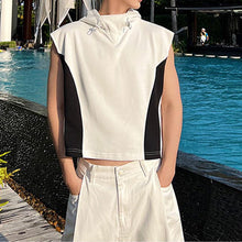 Load image into Gallery viewer, Cropped Hooded Sleeveless Sweatshirt
