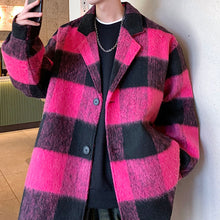 Load image into Gallery viewer, Winter Plaid Wool Mid-length Coat
