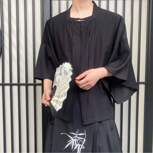 Summer Square Collar Mid-Sleeve Hanfu Shirt