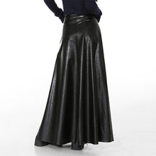 Load image into Gallery viewer, Retro High Waist Black Leather Skirt
