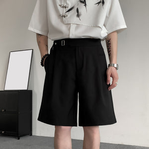 Straight-leg Casual Pants with Belt Design