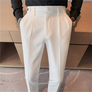 Solid Color Slim Straight Casual Pants