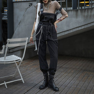 Technical Black Topstitch Jumpsuit