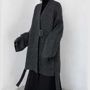 Winter Belted Knitted Wool Coat