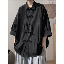 Load image into Gallery viewer, Cotton And Linen Buttoned Pleated  Shirt
