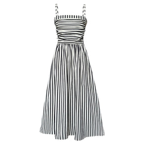 Striped Tube Top Suspender Dress