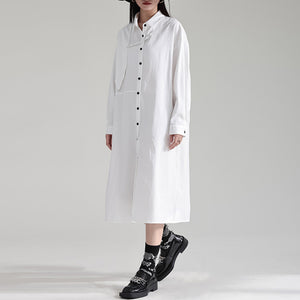 Single Breasted Shirt Collar Dress