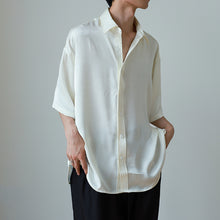 Load image into Gallery viewer, Pleated Lapel Casual Half Sleeve Top
