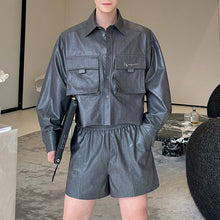 Load image into Gallery viewer, Three-dimensional Pocket Shirt and Shorts Suit Two Piece Sets
