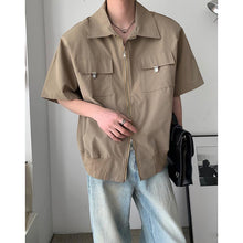 Load image into Gallery viewer, Cropped Shoulder Pads Short Sleeve Cargo Shirts
