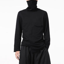 Load image into Gallery viewer, Dark Long-sleeved Pullover Turtleneck T-shirt
