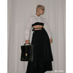 Loose Wide Leg Big Flare Cropped Hakama