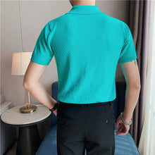 Load image into Gallery viewer, Thin Knit Lapel Slim Polo Shirt
