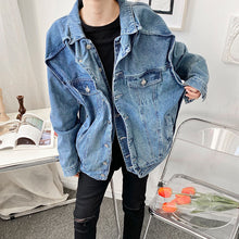 Load image into Gallery viewer, Patchwork Double Placket Denim Jacket
