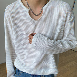 Thin V-neck Loose T-shirt