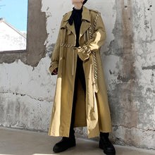 Load image into Gallery viewer, Contrast Color Line Stitching Long Trench Coat
