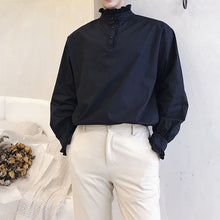 Load image into Gallery viewer, Stand-up Collar Ruffle Shirt
