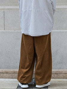 Loose Drawstring Corduroy Trousers