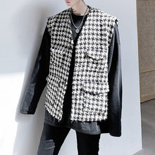 Load image into Gallery viewer, Retro Loose Raw Edge Plaid Vest
