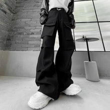 Load image into Gallery viewer, Multi-pocket Ruched Wide-Leg Track Pants
