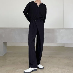 Irregular Diagonal Drape Suit Pants