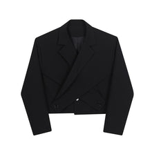 Load image into Gallery viewer, Hem Irregular Crossover Cropped Blazer
