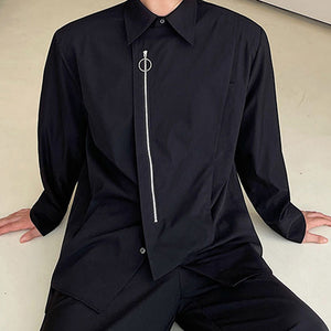 Zip-up Long-sleeved Shirt