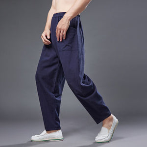 Simple Cotton Linen Harem Pants