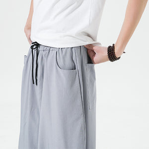 Loose Harem Stretch Cropped Wide Leg Pants