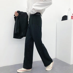 Drape Loose Straight Leg Casual Pants