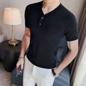 V-Neck Slim Fit Knit T-Shirt