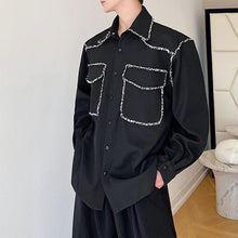 Load image into Gallery viewer, Woven Trim Casual Long Sleeve Shirt
