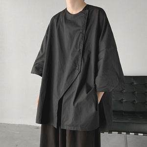 Asymmetric Three Quarter Sleeve Shirt