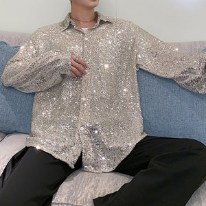 Long Sleeve Sequined Shirt