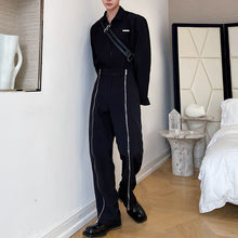 Load image into Gallery viewer, Zip Slit Drape Straight-leg Trousers
