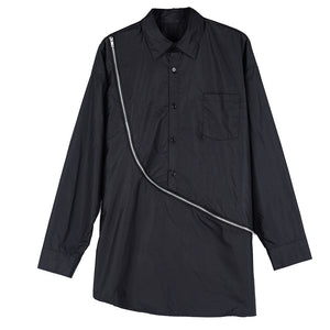 Zipper Long Sleeve Mid-length Shirt