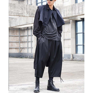 Elastic Waist Pleated Cropped Casual Pants