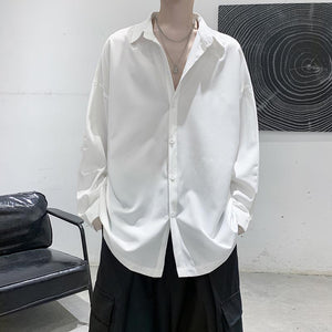 Simple Solid Color Drape Casual Shirt