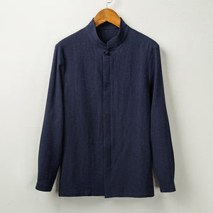 Linen Jacquard Long Sleeve Shirt