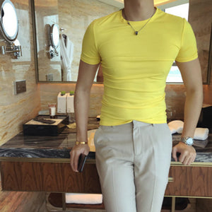 Summer Solid Slim Fit T-shirt