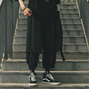 Black Oversized Loose Cropped Pants