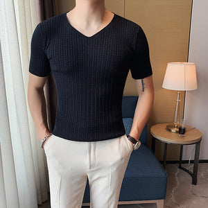 Slim Fit V-Neck Short Sleeve T-Shirt