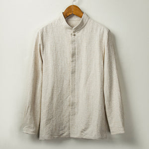 Linen Jacquard Long Sleeve Shirt