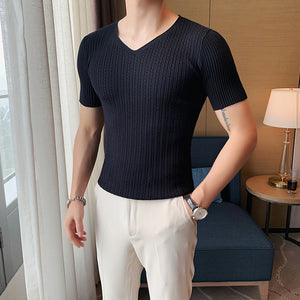 Slim Fit V-Neck Short Sleeve T-Shirt