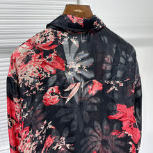 Load image into Gallery viewer, Slanted Placket Large Floral Print Shirt
