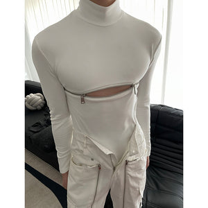 Zip Long Sleeve Turtleneck T-Shirt