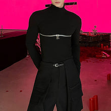 Load image into Gallery viewer, Zip Long Sleeve Turtleneck T-Shirt
