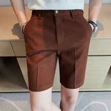 Load image into Gallery viewer, Plaid Embossed Casual Shorts
